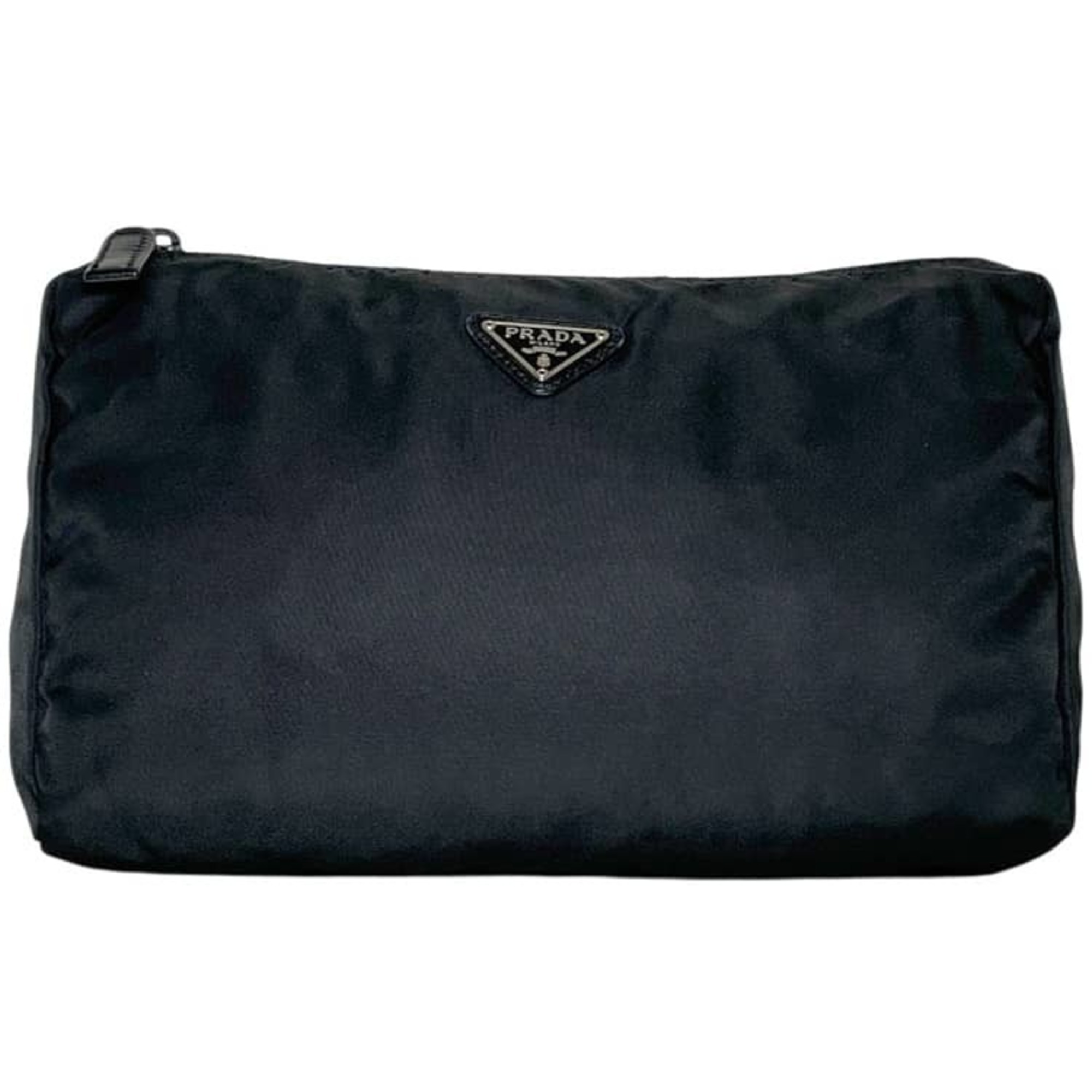 Prada Pouch, Black (Nero), Tessuto Nylon, 1na011, 172, Prada Triangular Plate.